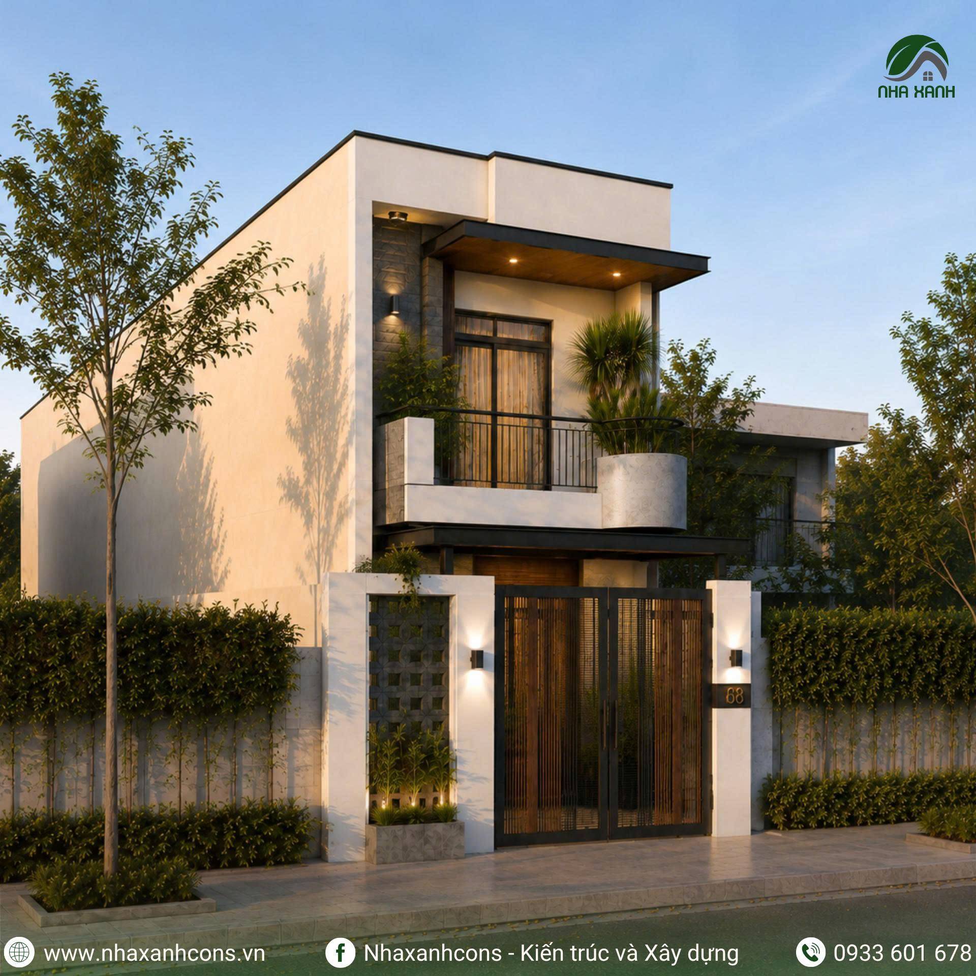 Kiến trúc nhà phố 2 tầng