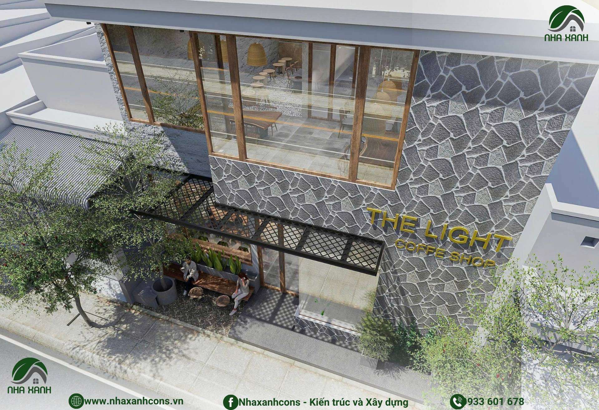 Mặt bằng của quán cà phê 2 tầng