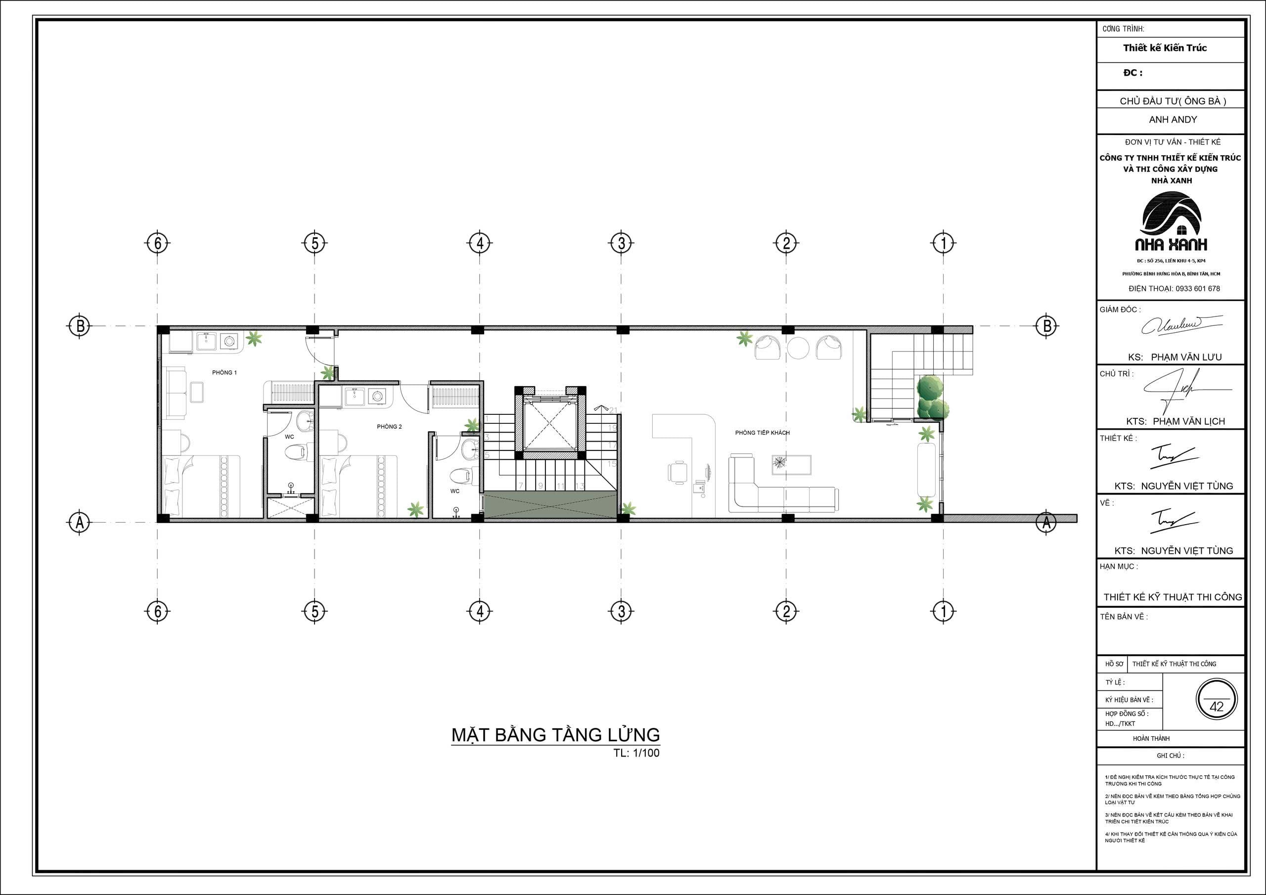 thiết kế tầng hầm căn hộ dịch vụ tại TPHCM