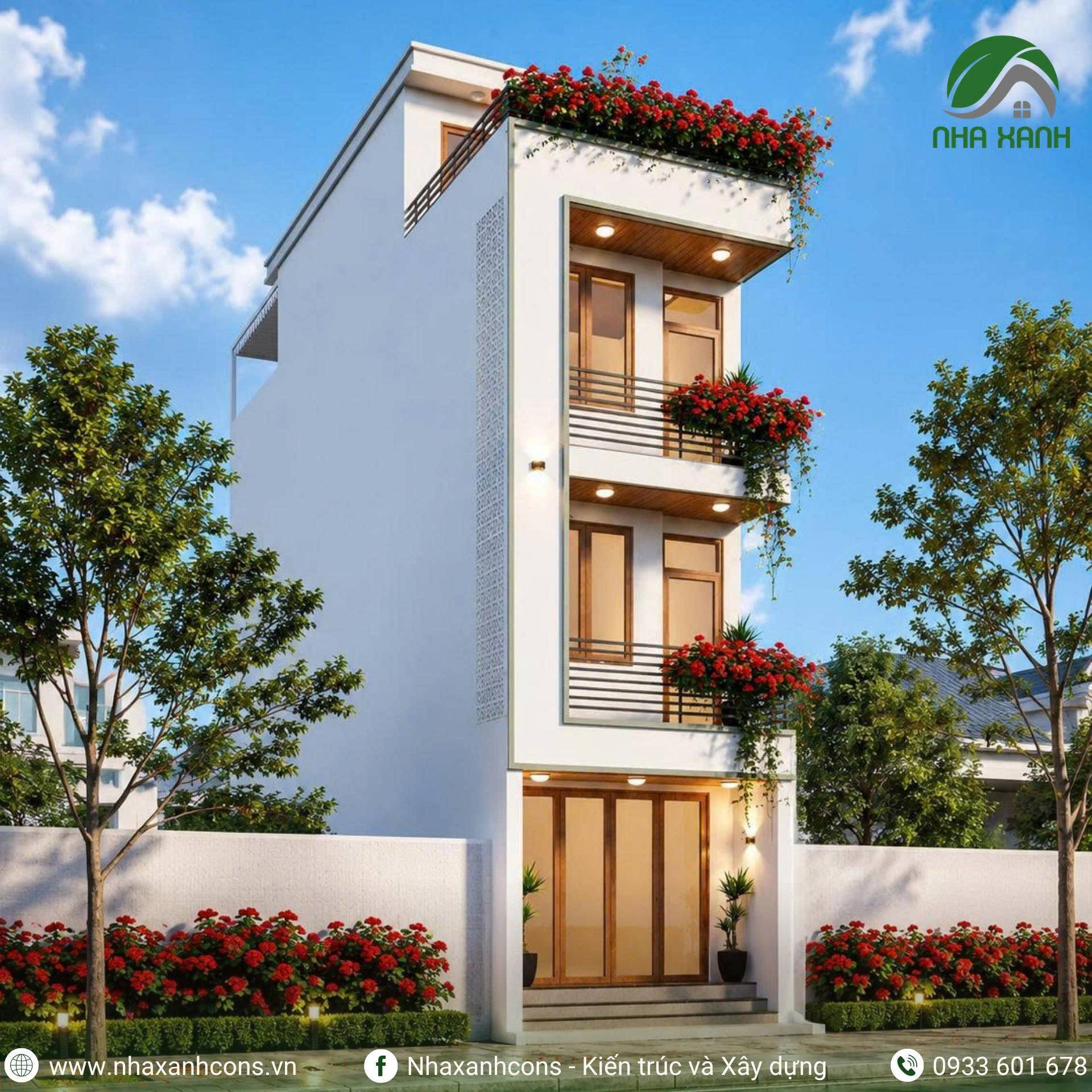 Mặt tiền nhà phố 3 tầng 2 mặt tiền
