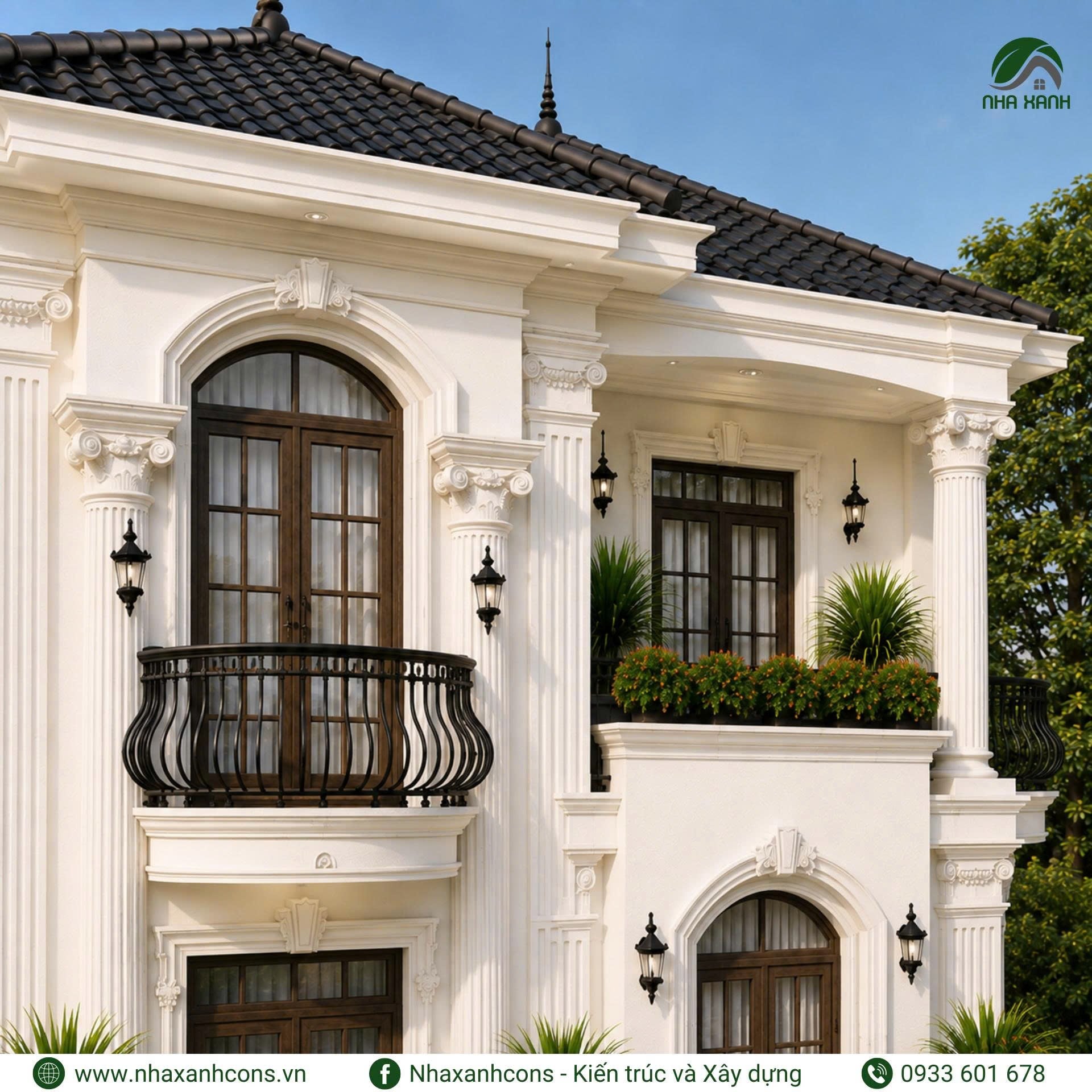 Mẫu biệt thự 3 tầng tân cổ điển