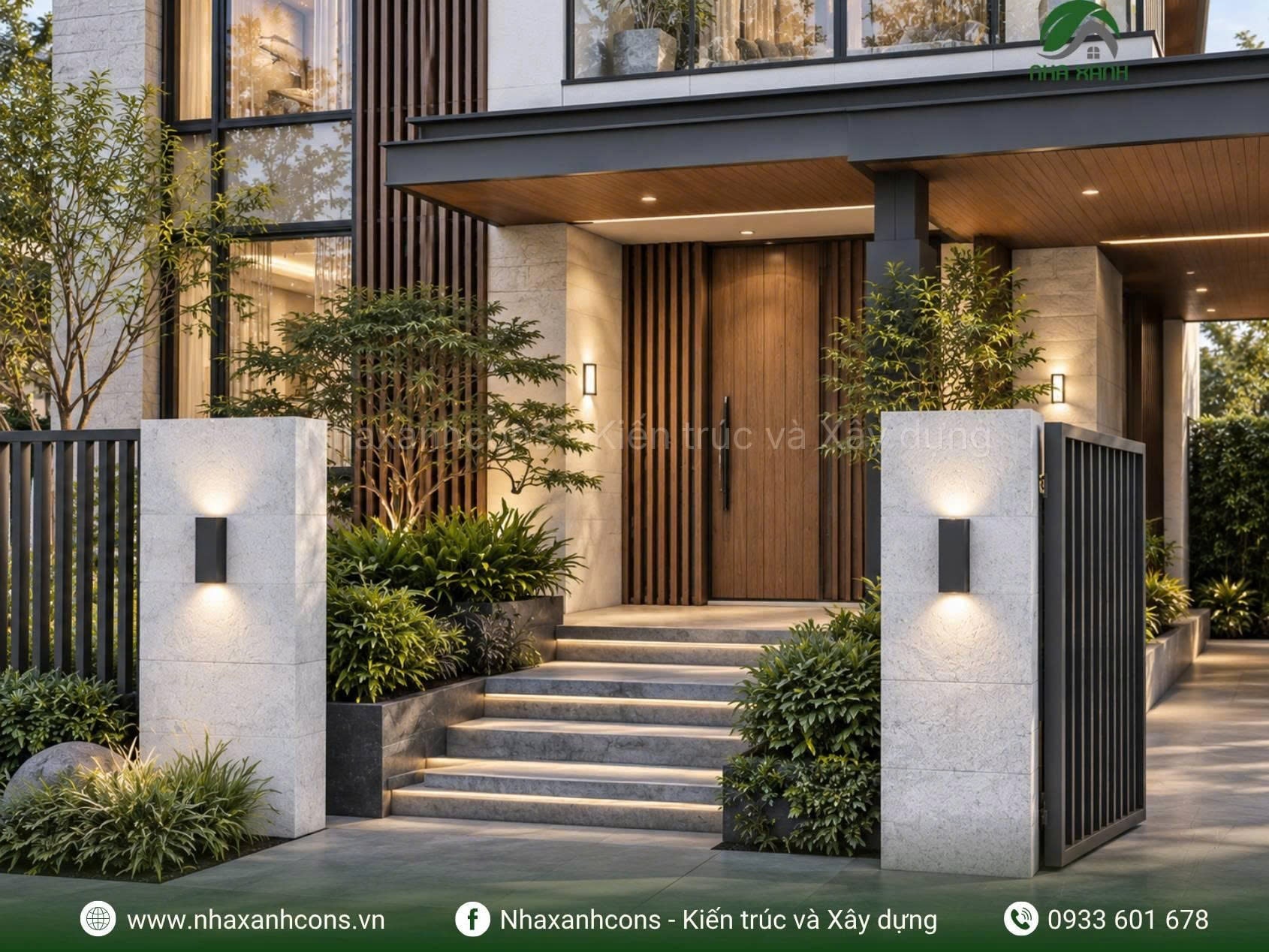 Mẫu villa hiện đại 2 tầng mái Nhật