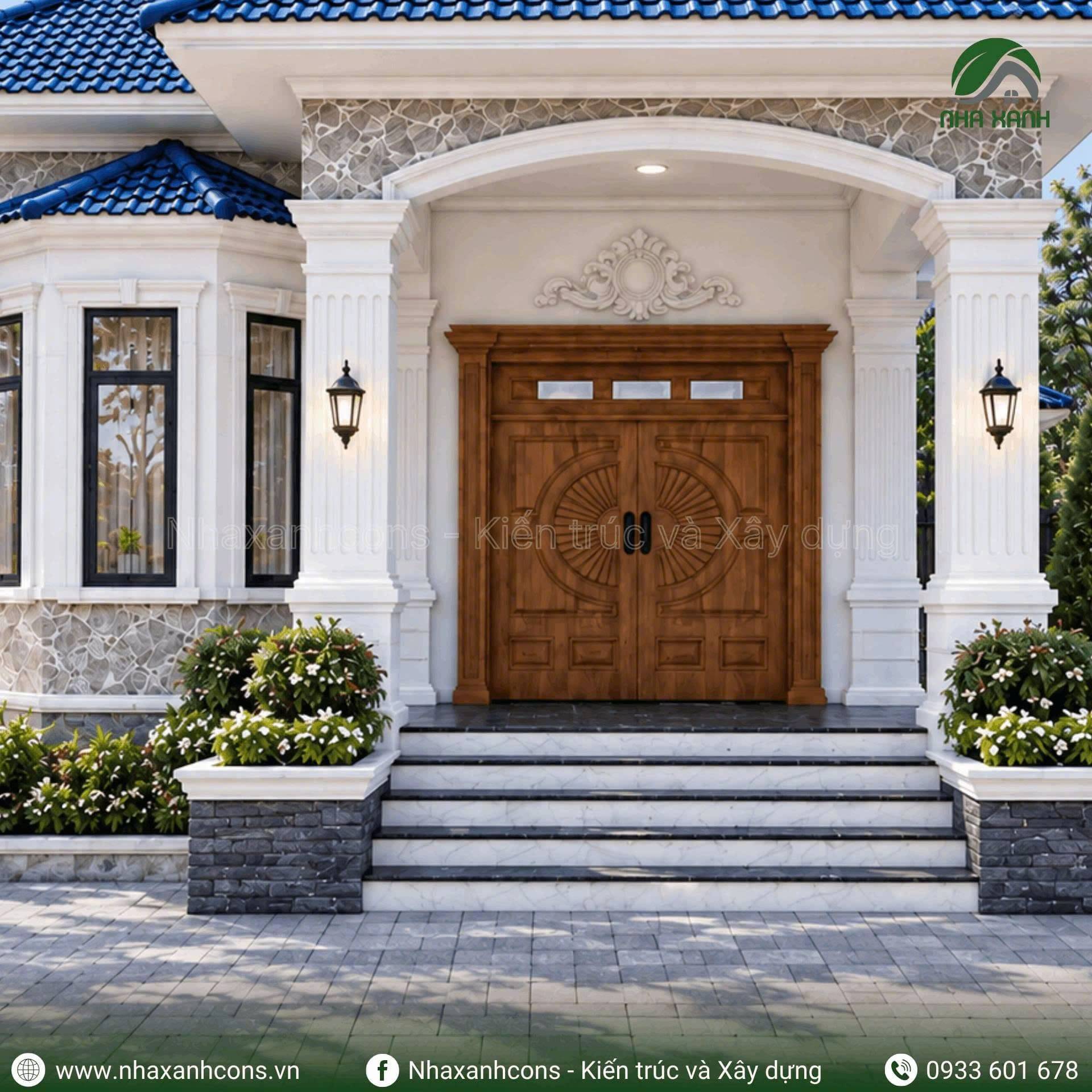 Nhà mái Nhật 1 tầng tân cổ điển