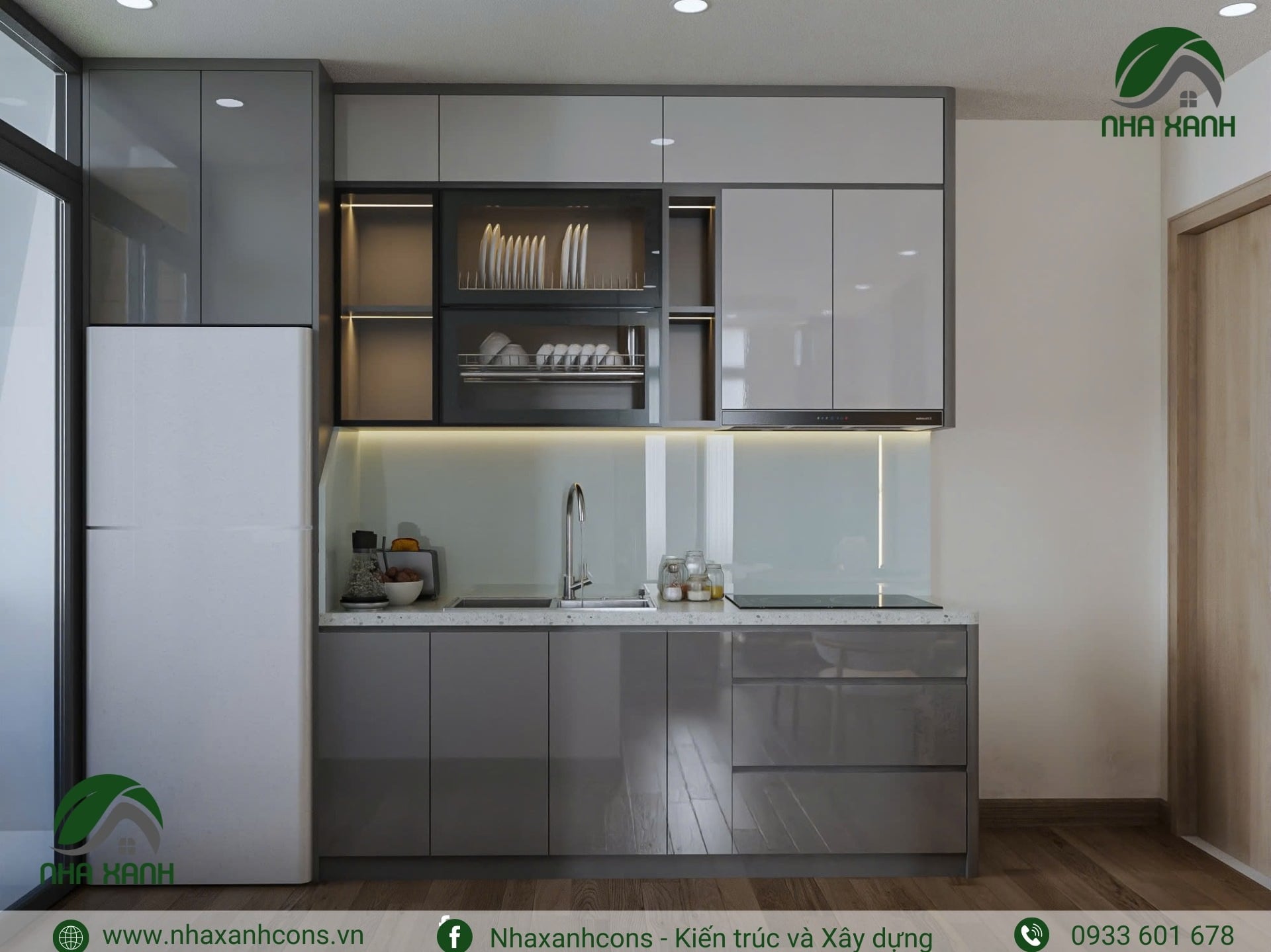 thiết kế khu bếp căn hộ dịch vụ tại TPHCM