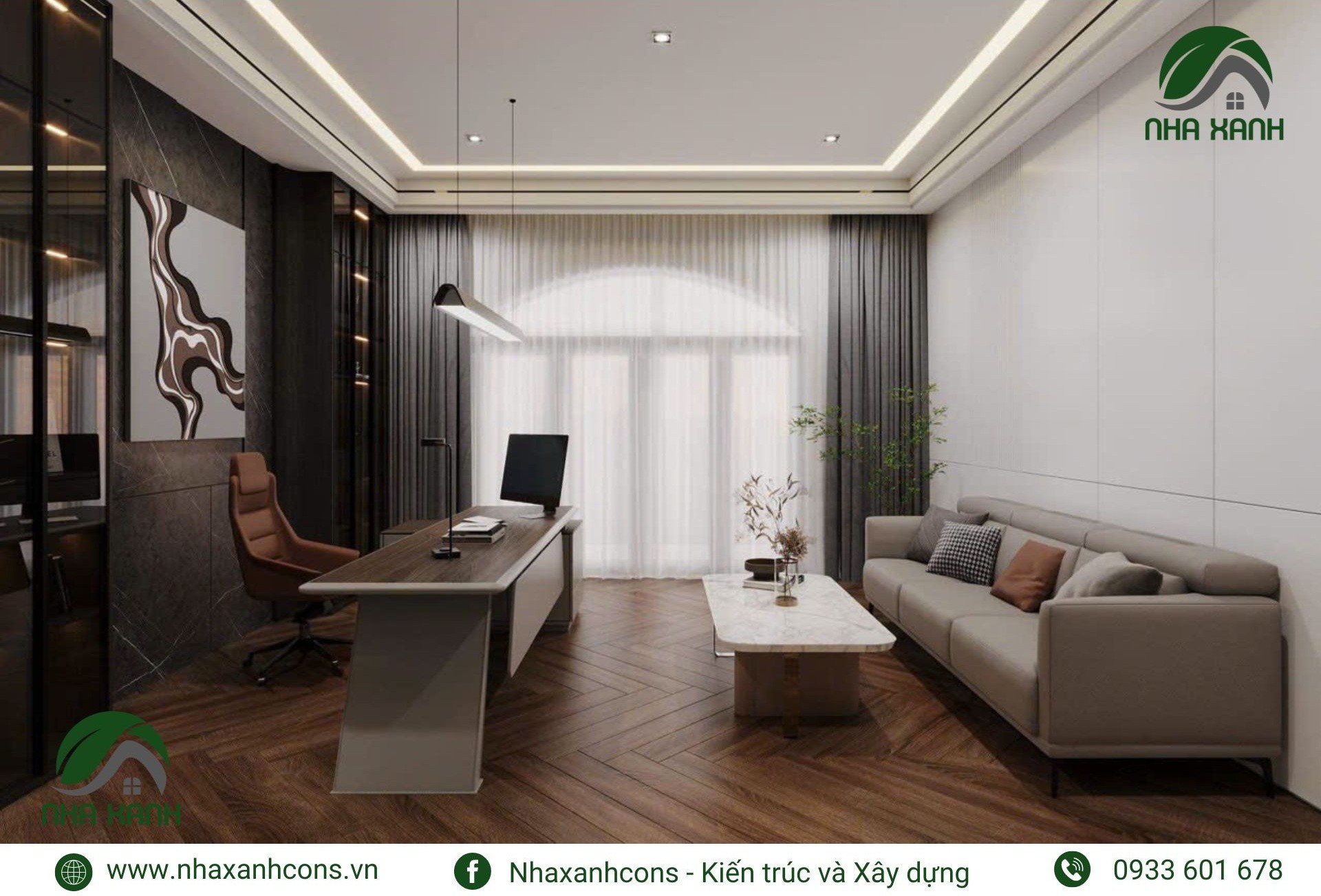 Nội thất biệt thự gỗ óc chó cao cấp