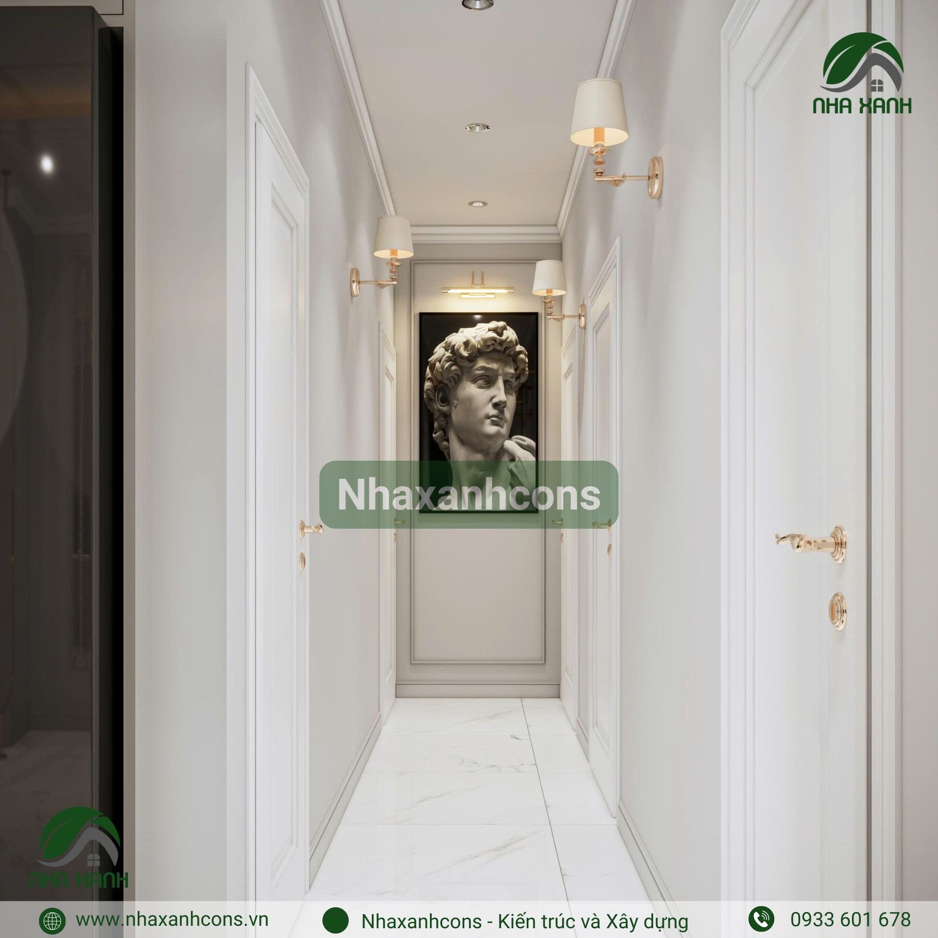 Thiết kế nội thất hành lang tân cổ điển