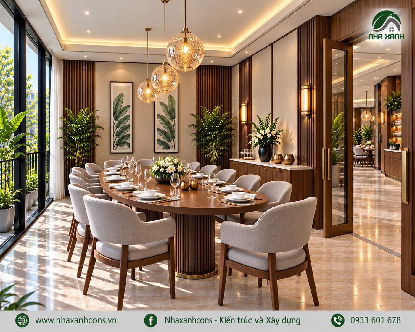 Nội thất nhà hàng 3 tầng đẹp