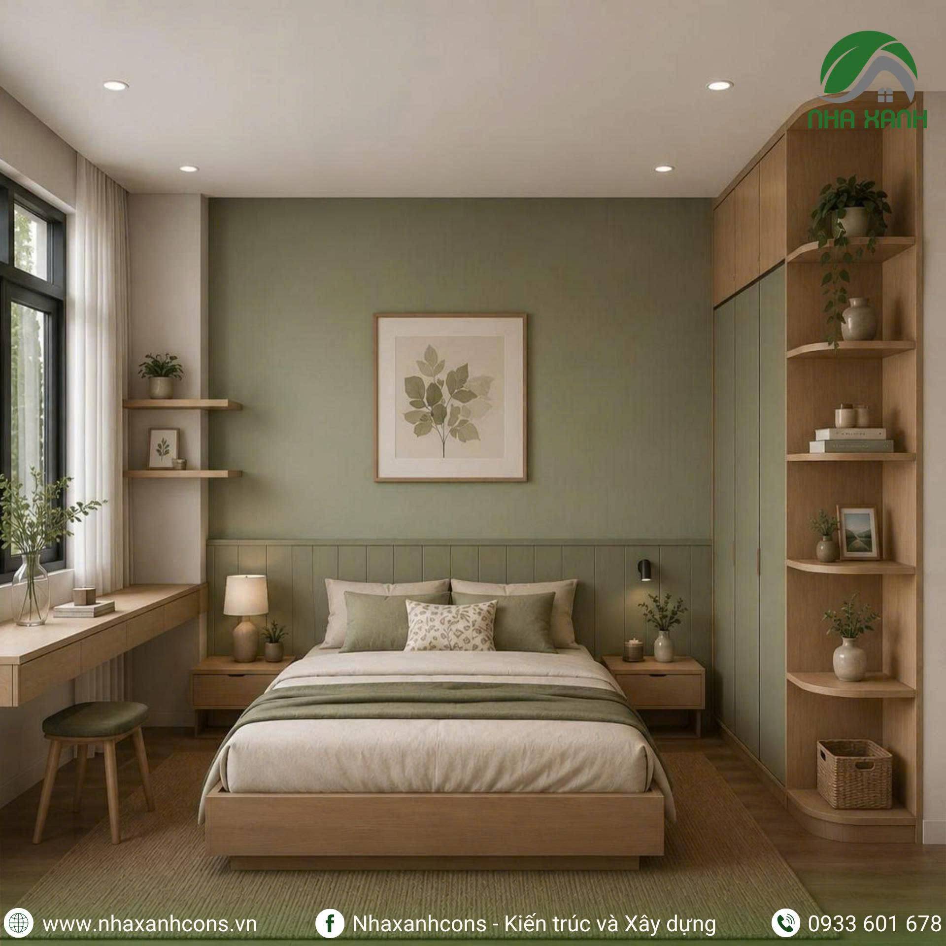 Phòng ngủ nhà phố 3 tầng 2 mặt tiền