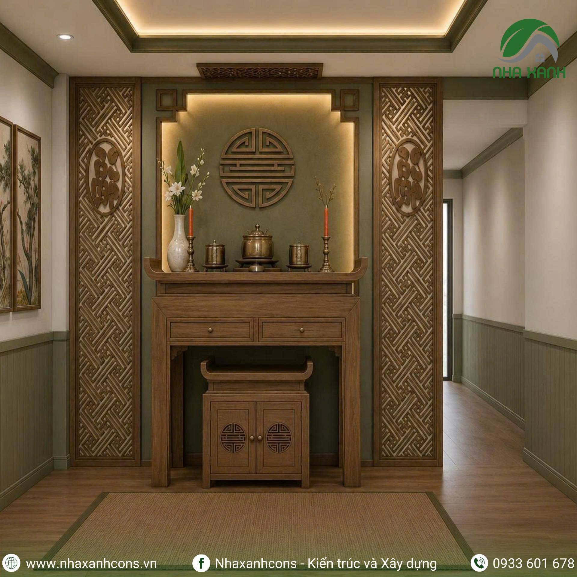 Phòng thờ nhà phố 3 tầng 2 mặt tiền