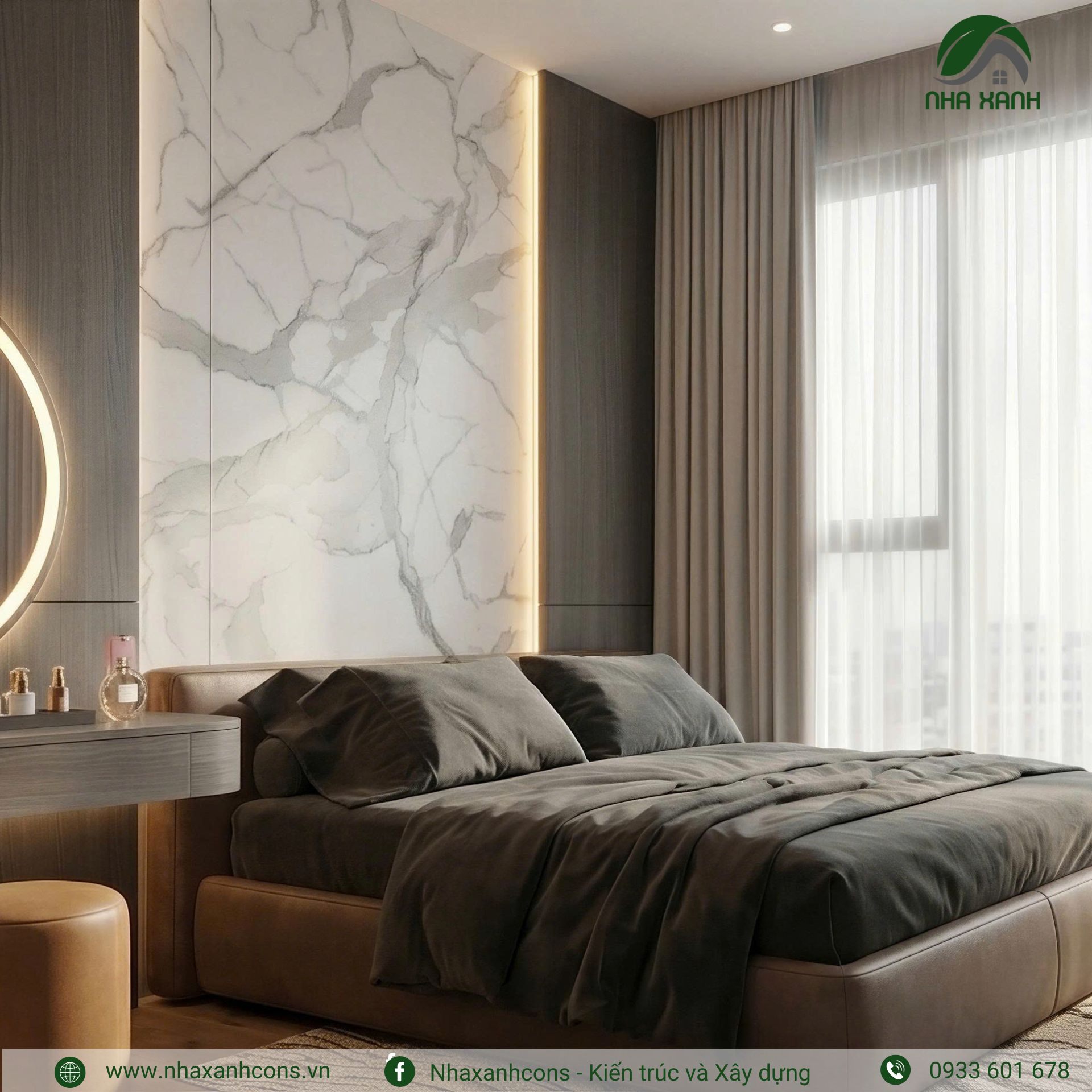 Thiết kế nội thất phòng ngủ tại căn hộ Cộng Hòa Garden – Tân Bình