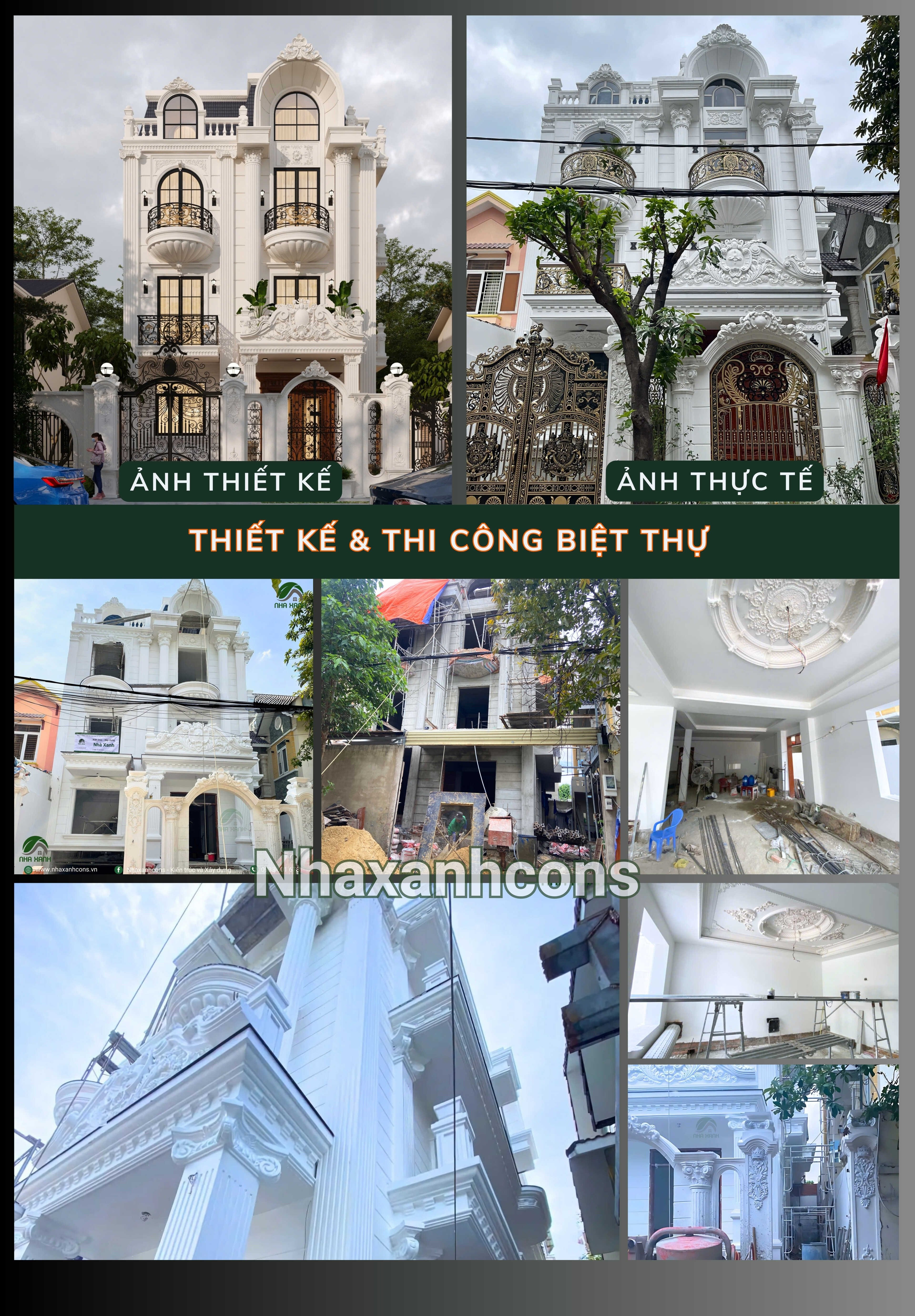 Thiết kế thi công biệt thự tân cổ điển 4 tầng
