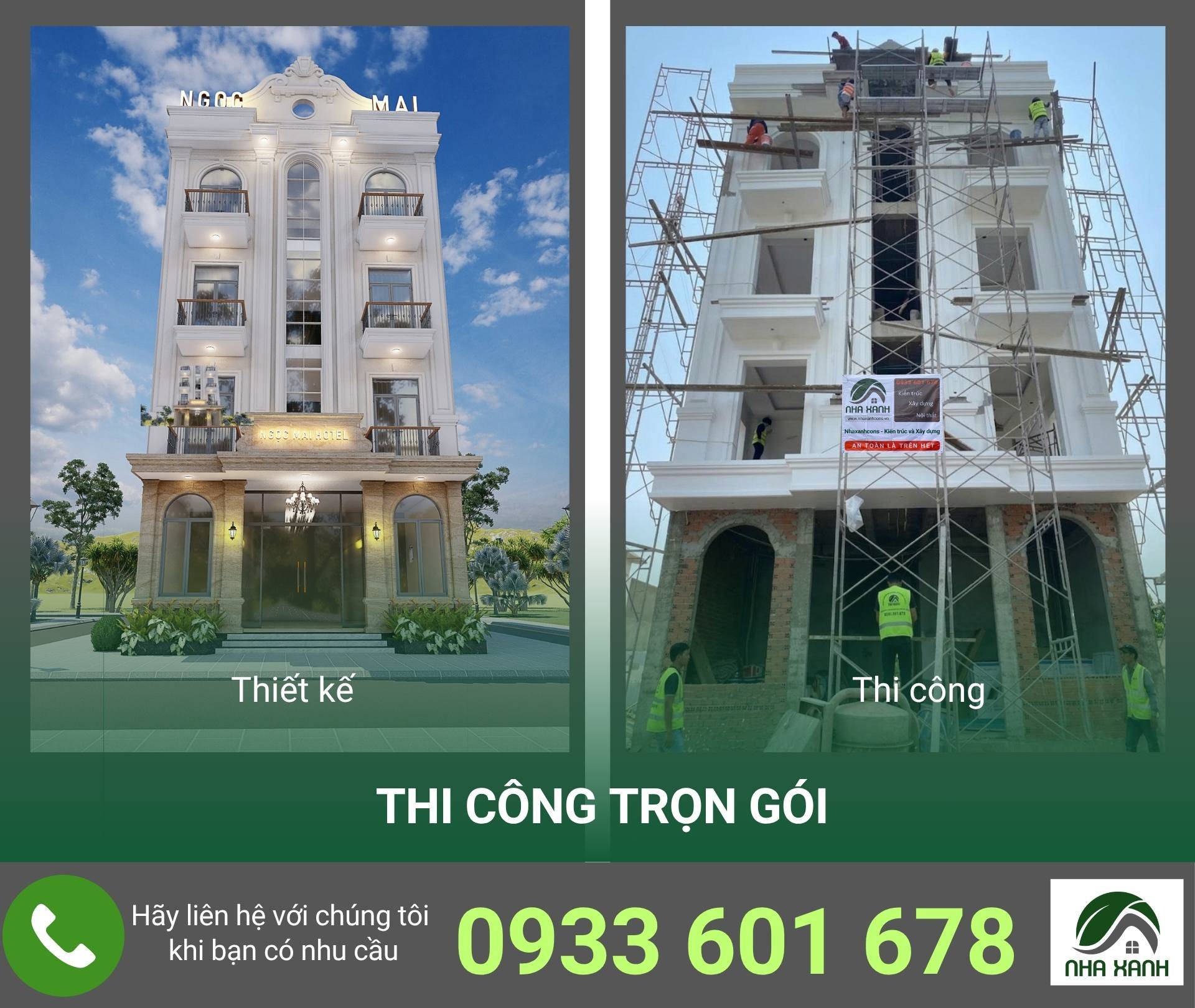 Thi công trọn gói biệt thự