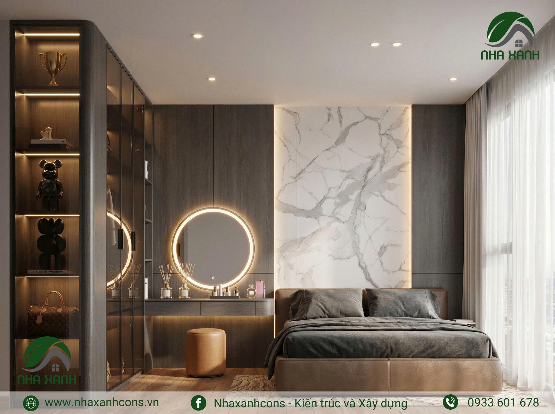 Nội thất phòng ngủ master phong cách luxury hiện đại