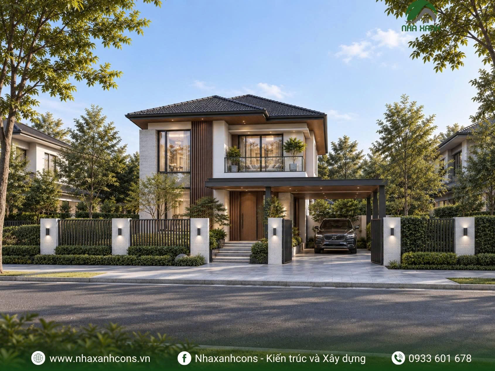 Thiết kế mẫu nhà villa sân vườn