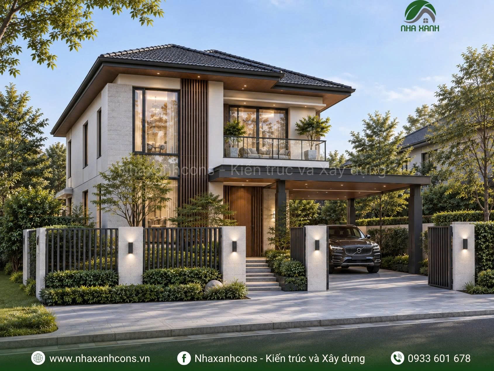 Thiết kế nhà villa 2 tầng