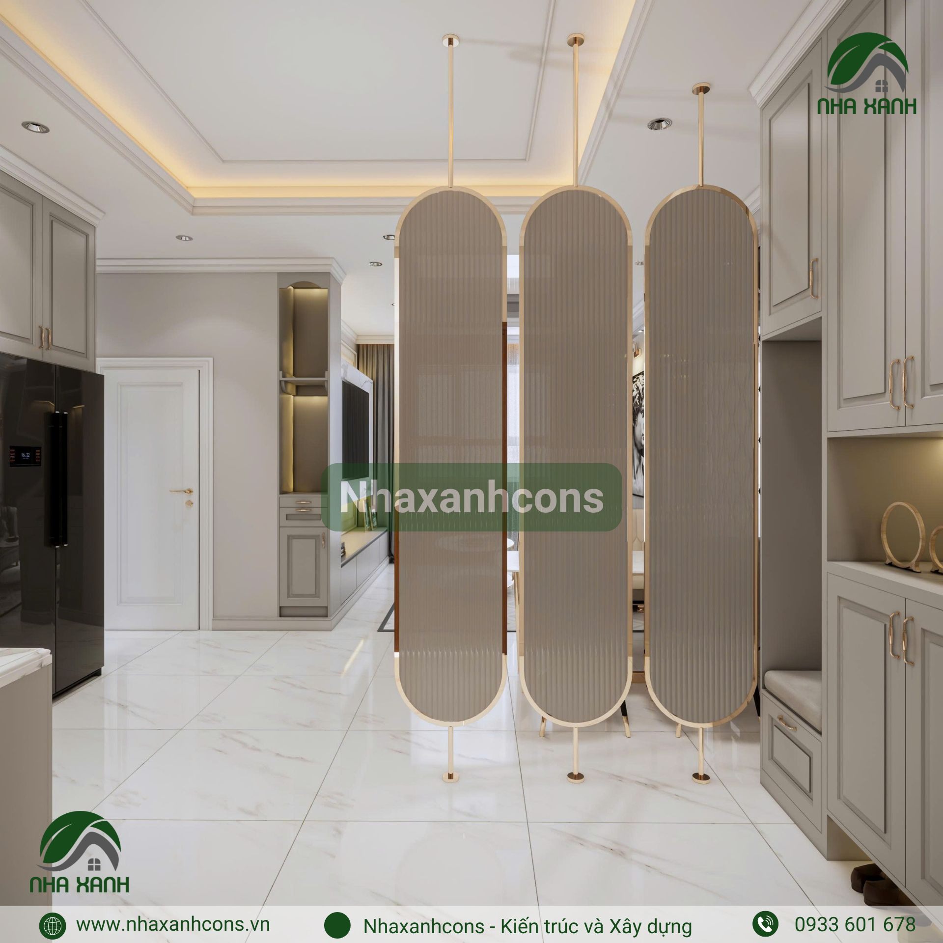 Thiết kế nội thất phòng bếp tân cổ điển