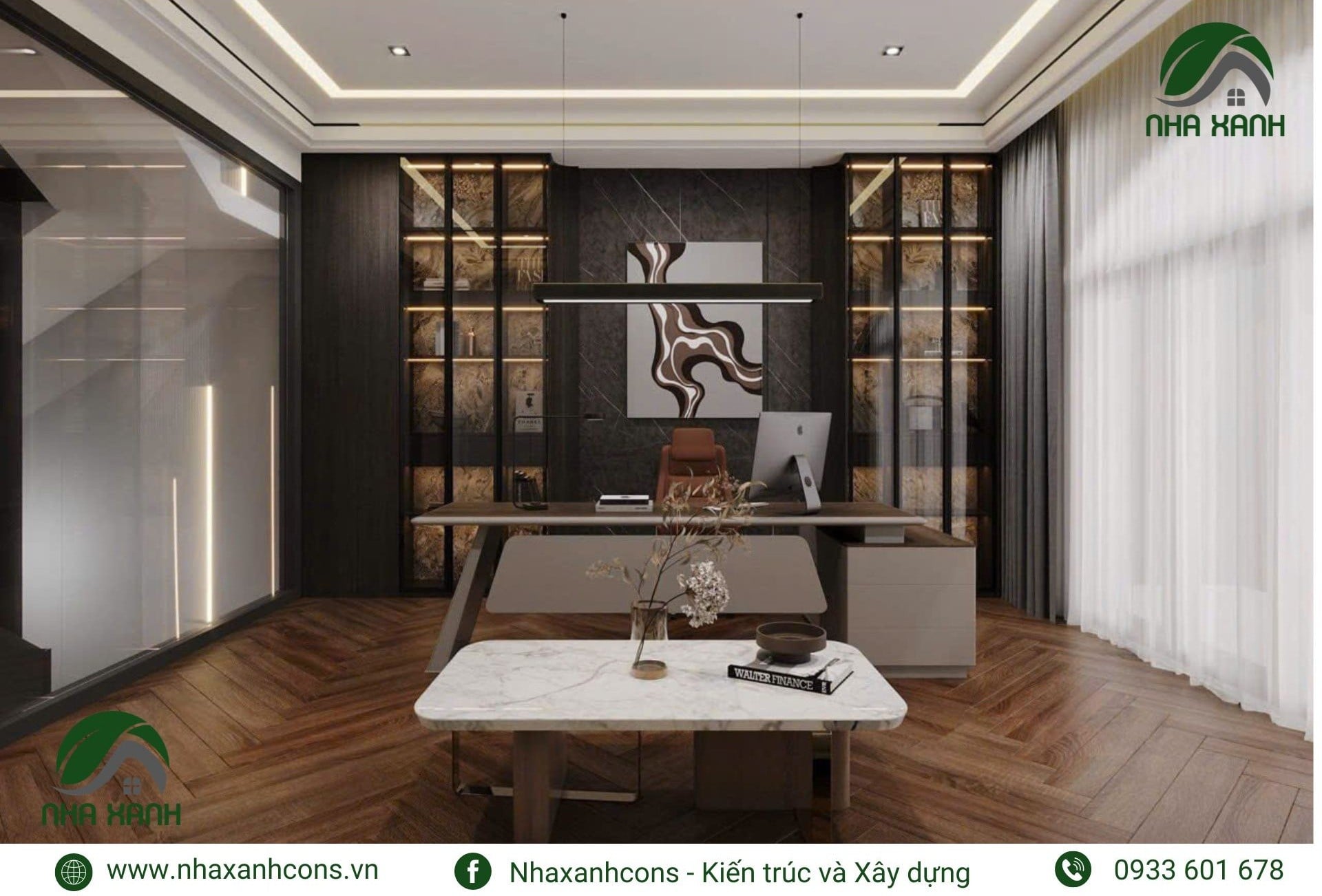 Thiết kế phòng làm việc sang trọng