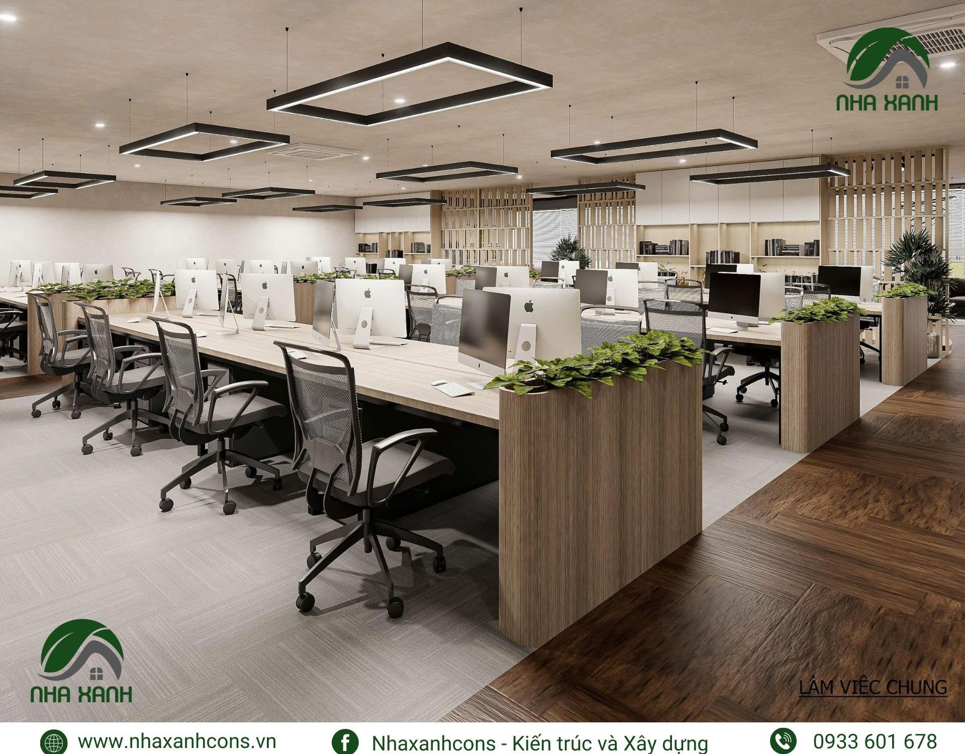thiết kế phòng làm việc sang trọng và hiện đại tại TPHCM