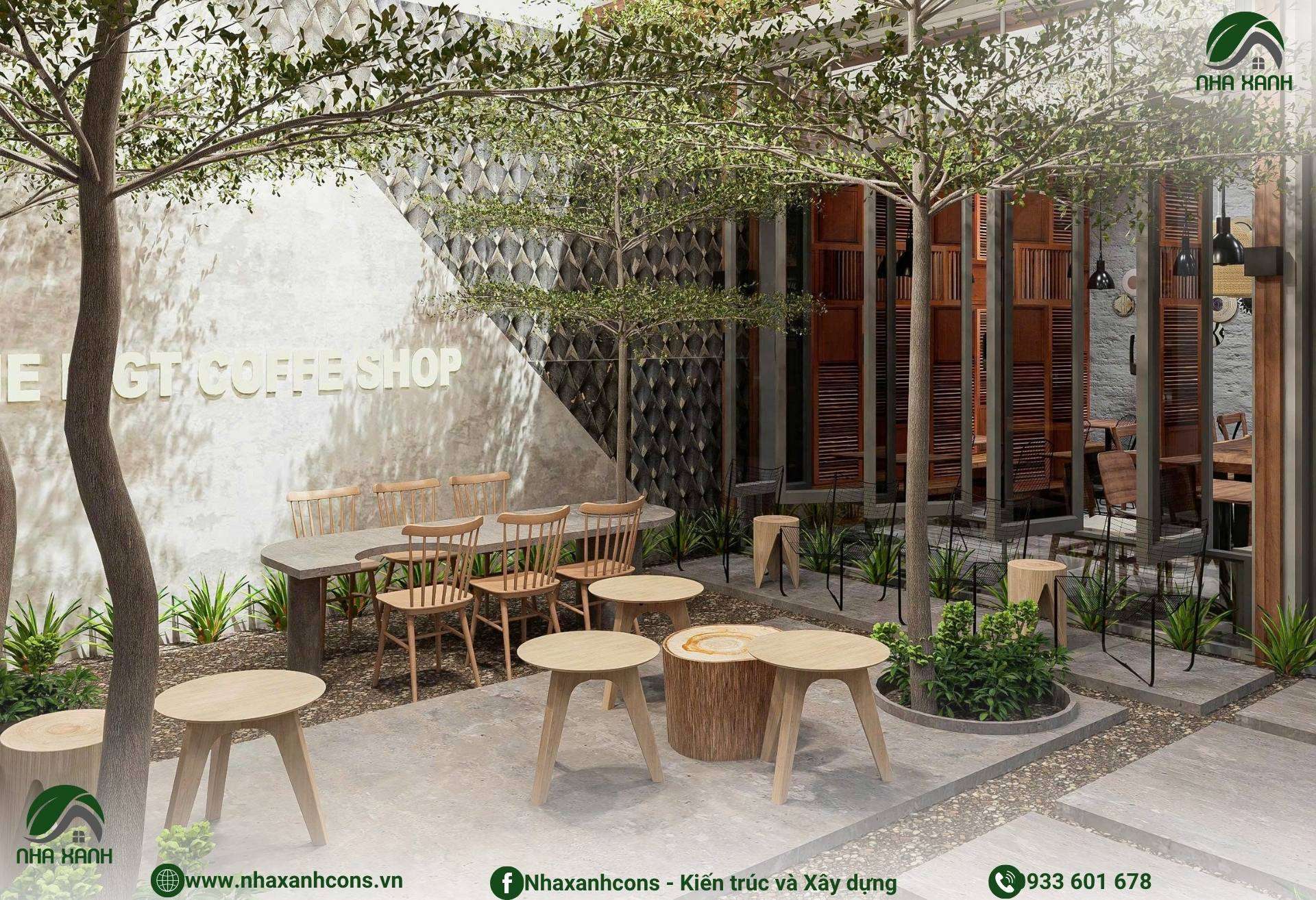 Thiết kế quán cà phê không gian mở