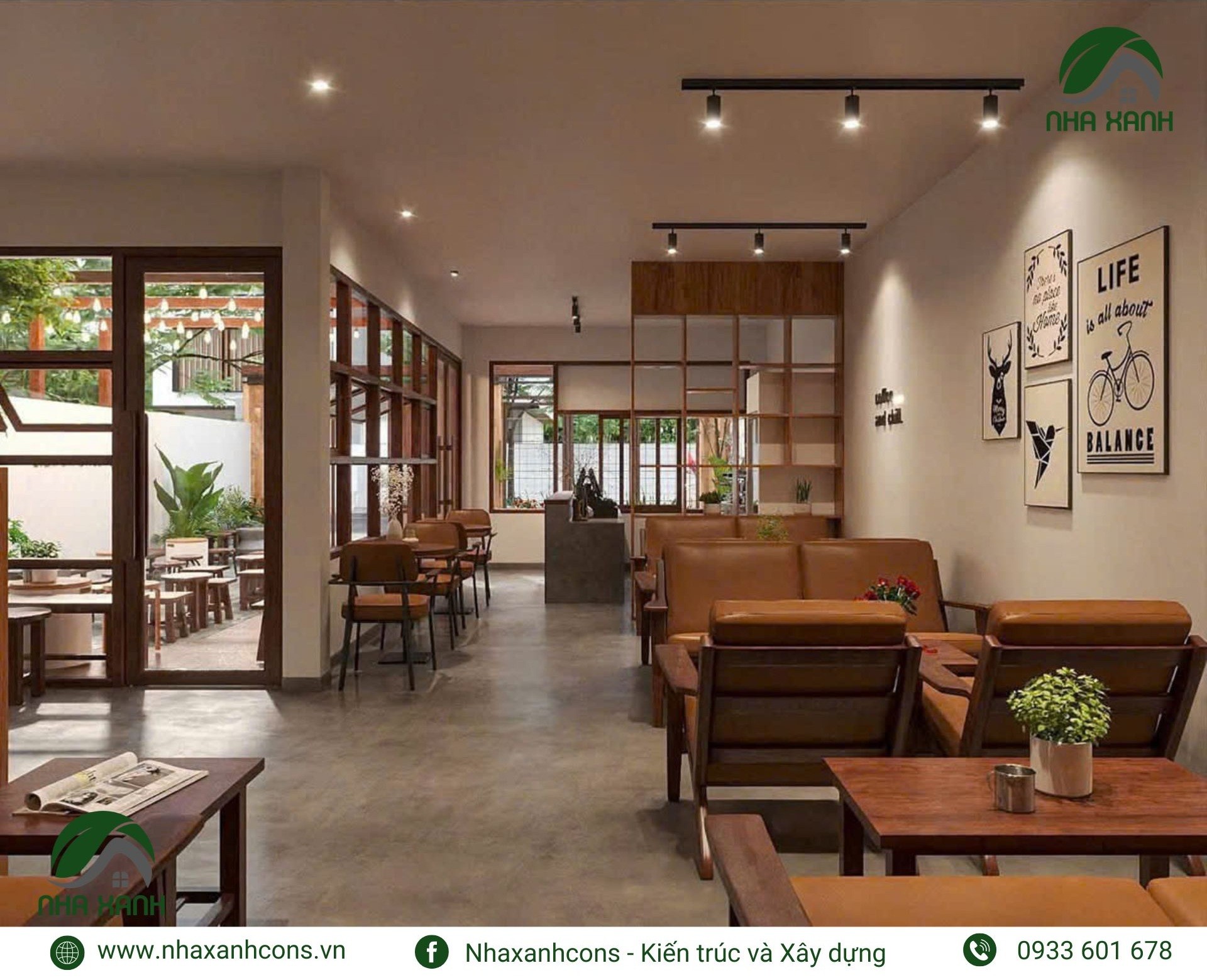 Thiết kế cafe phong cách mộc
