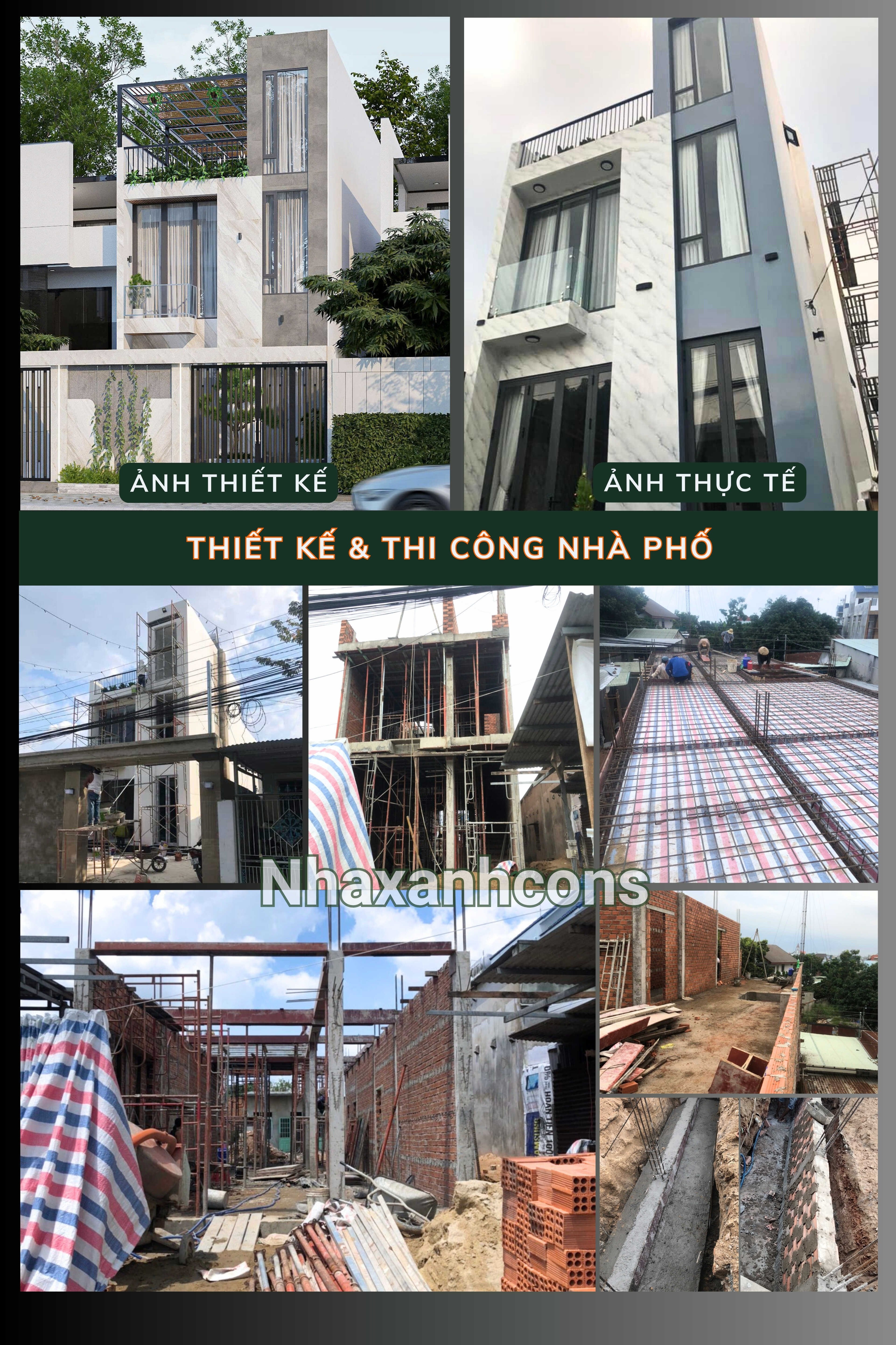 Thiết kế thi công nhà phố 2 tầng
