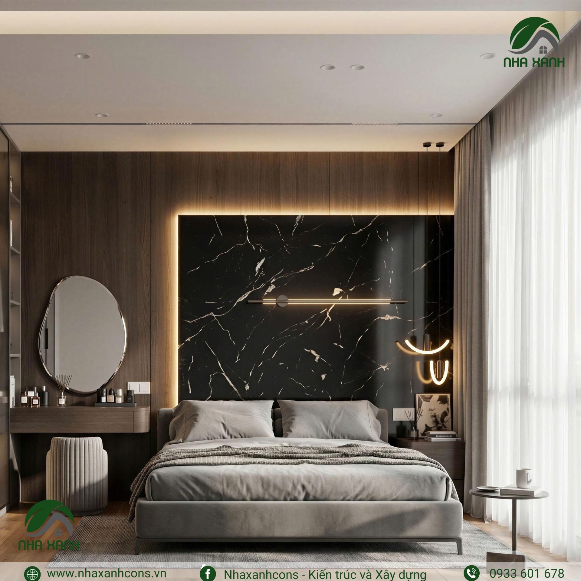 Thiết kế nội thất chung cư 1 phòng ngủ hiện đại luxury tại TPHCM