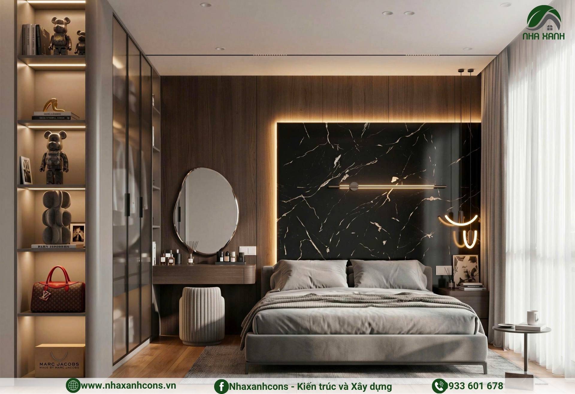 Thiết kế nội thất tại chung cư 2 phòng ngủ chung cư De La Sol