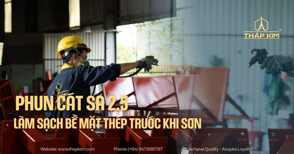 Phun Cát Sa 2.5 Là Gì Và Quy Trình Chuẩn Bị Bề Mặt Thép Trước Khi Sơn