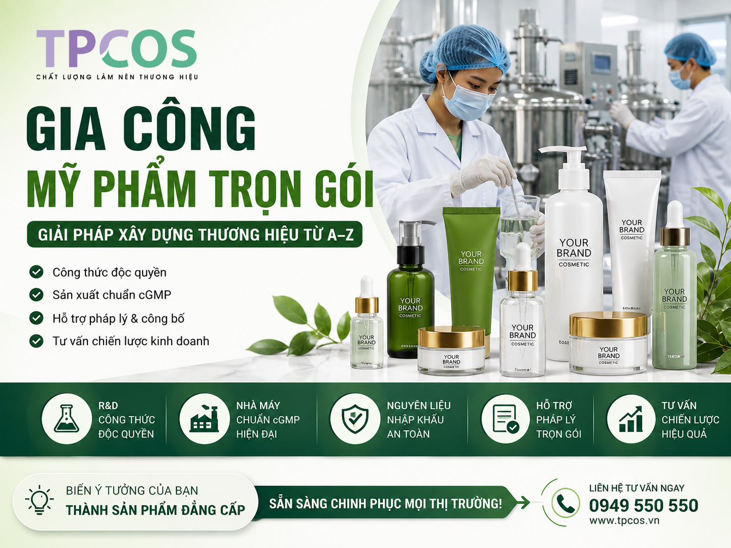 Gia Công Mỹ Phẩm Trọn Gói Tại TPCOS – Giải Pháp Xây Dựng Thương Hiệu Từ A–Z