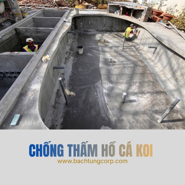 Quy trình chống thấm hồ cá Koi