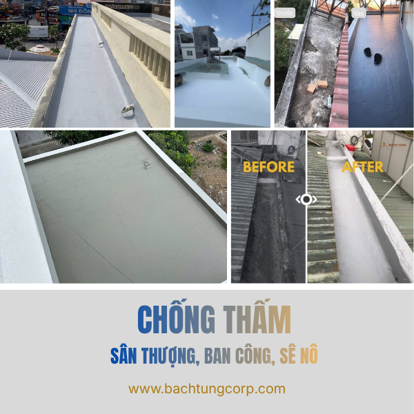 Dịch vụ chống thấm sân thượng, ban công, sê nô tại Lâm Đồng | Bách Tùng