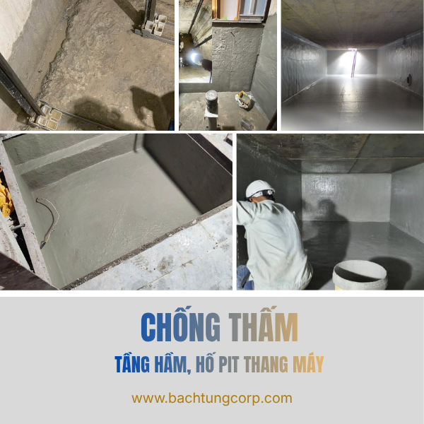 Dịch vụ chống thấm tầng hầm, hố pit thang máy tại Lâm Đồng | Bách Tùng