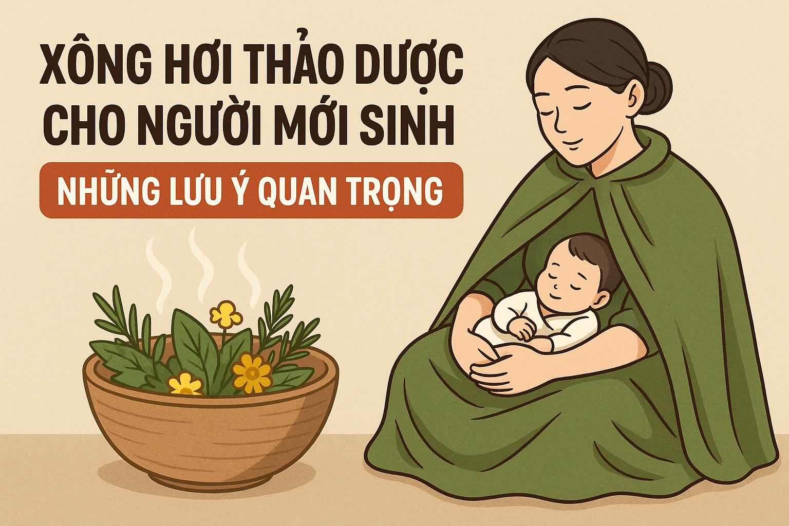 Xông Hơi Thảo Dược Cho Người Mới Sinh: Những Lưu Ý Quan Trọng