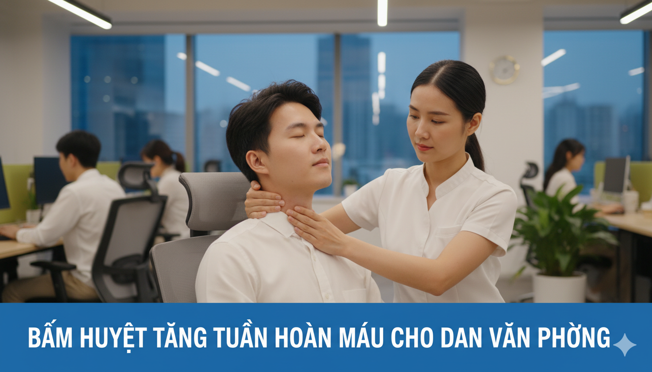 Bấm Huyệt Giúp Tăng Tuần Hoàn Máu Cho Người Ngồi Lâu Một Chỗ