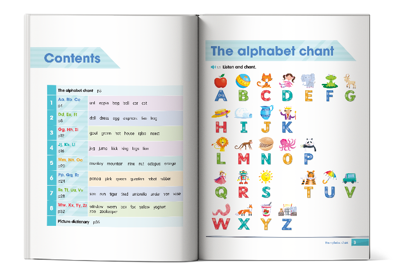 Mục lục của cuốn sách Academy Stars Starter Alphabet Book