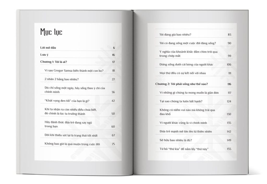 Mục lục của cuốn sách Wisdom’s Reply - Lời hồi đáp từ những tác phẩm kinh điển