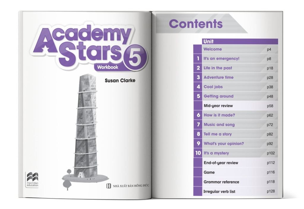 Mục lục của cuốn sách Academy Stars 5 Workbook