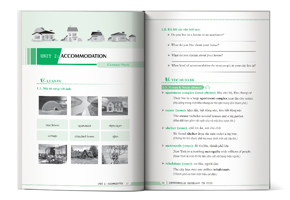 Nội dung trong sách Comprehensive Vocabulary For IELTS