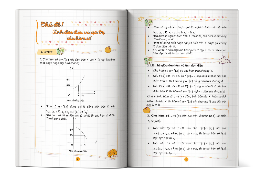 Nội dung trong sách Take Note Toán Lớp 12