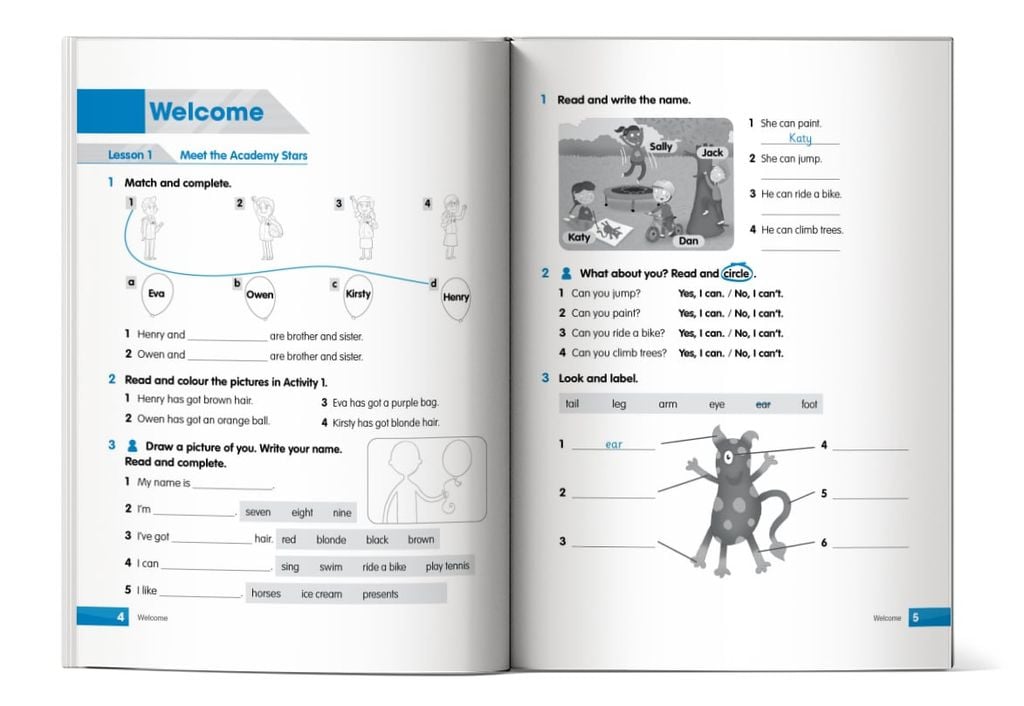 Nội dung trong sách Academy Stars Workbook 2
