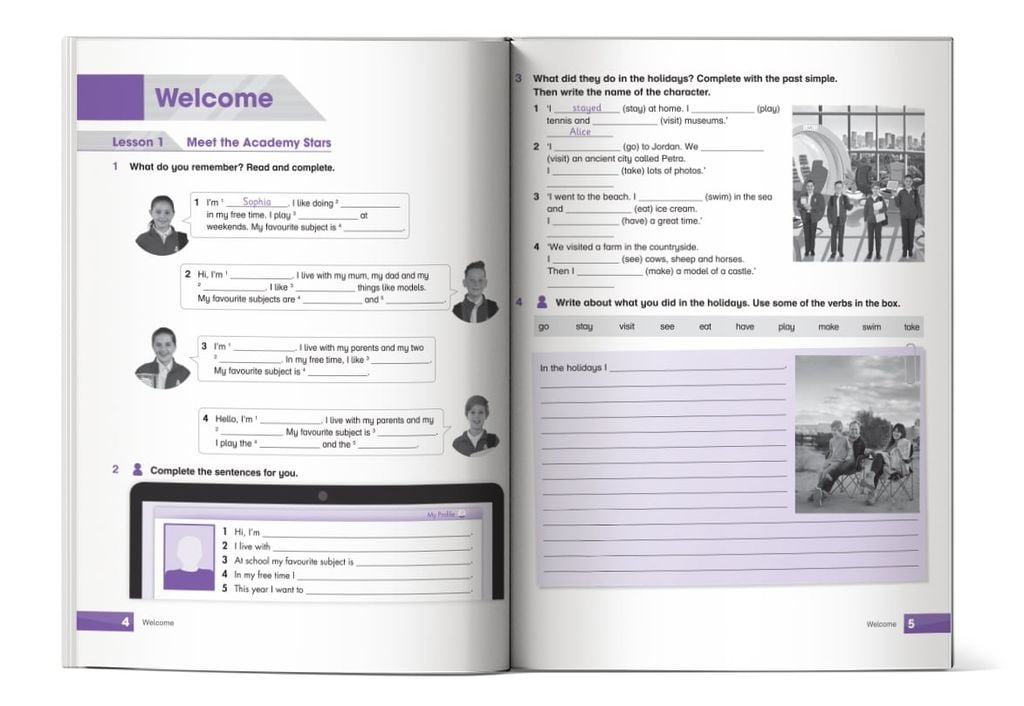 Nội dung trong sách Academy Stars 5 Workbook