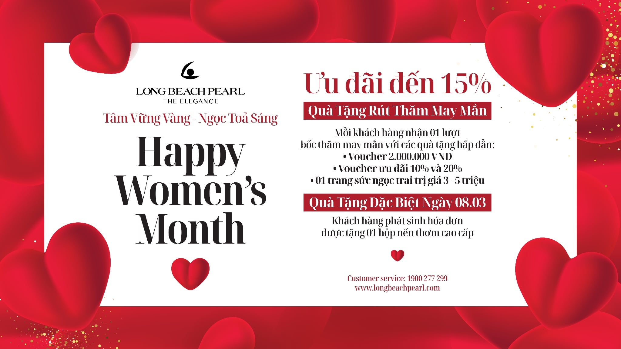 HAPPY WOMEN'S MONTH - ƯU ĐÃI HẤP DẪN LÊN ĐẾN 15%
