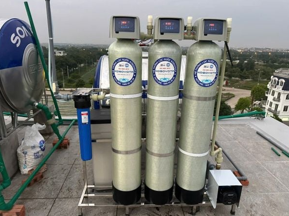 Lắp đặt hệ thống lọc nước 3 cột 1054 tại Cienco Mê Linh