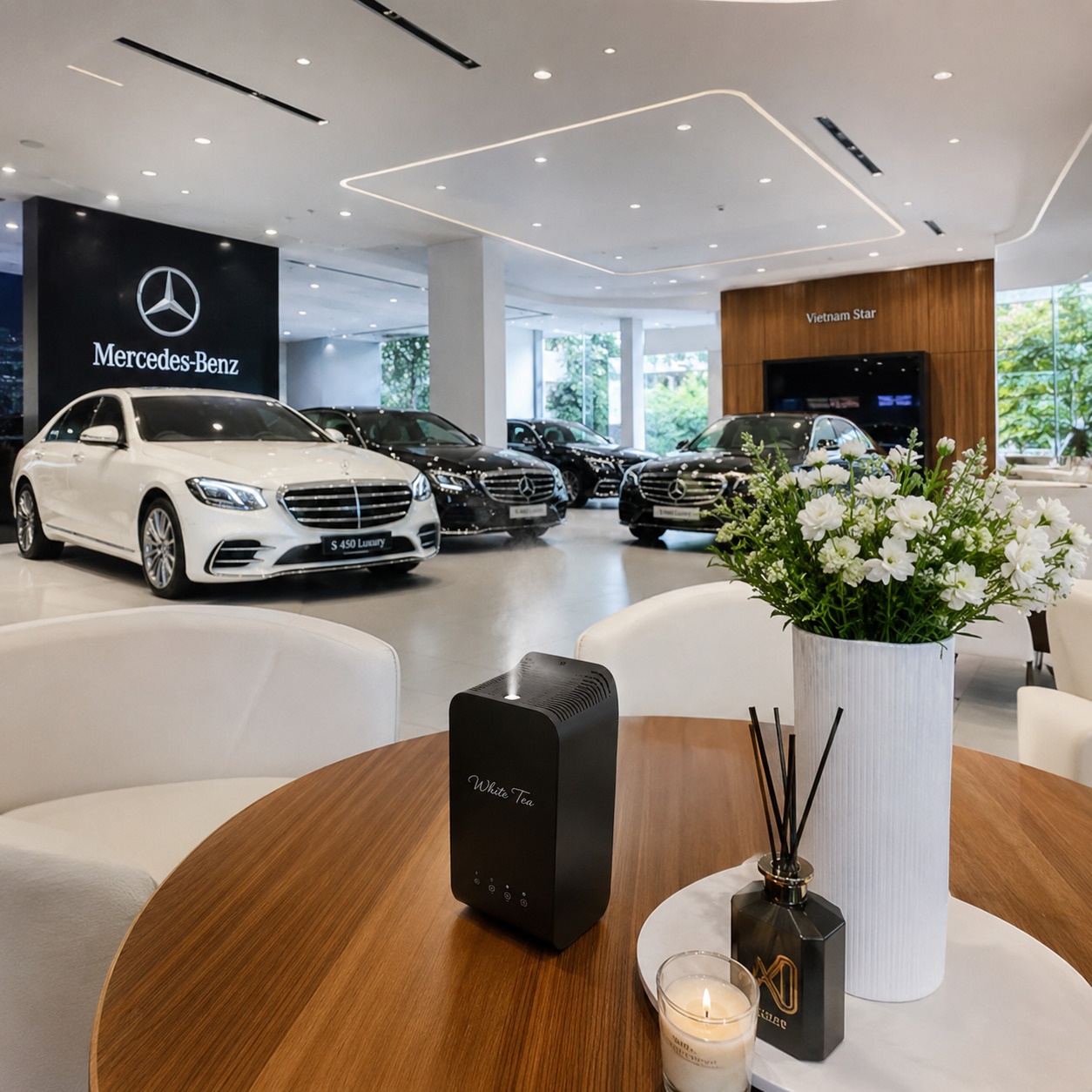 Sơ đồ thiết lập cường độ tạo mùi showroom theo khu vực