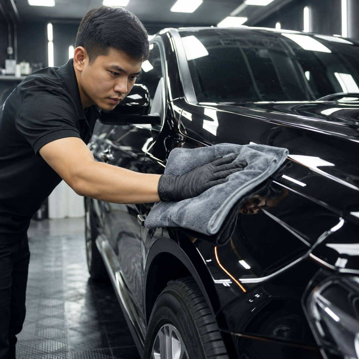 Chuẩn bị trang thiết bị và hóa chất rửa xe chuyên dụng