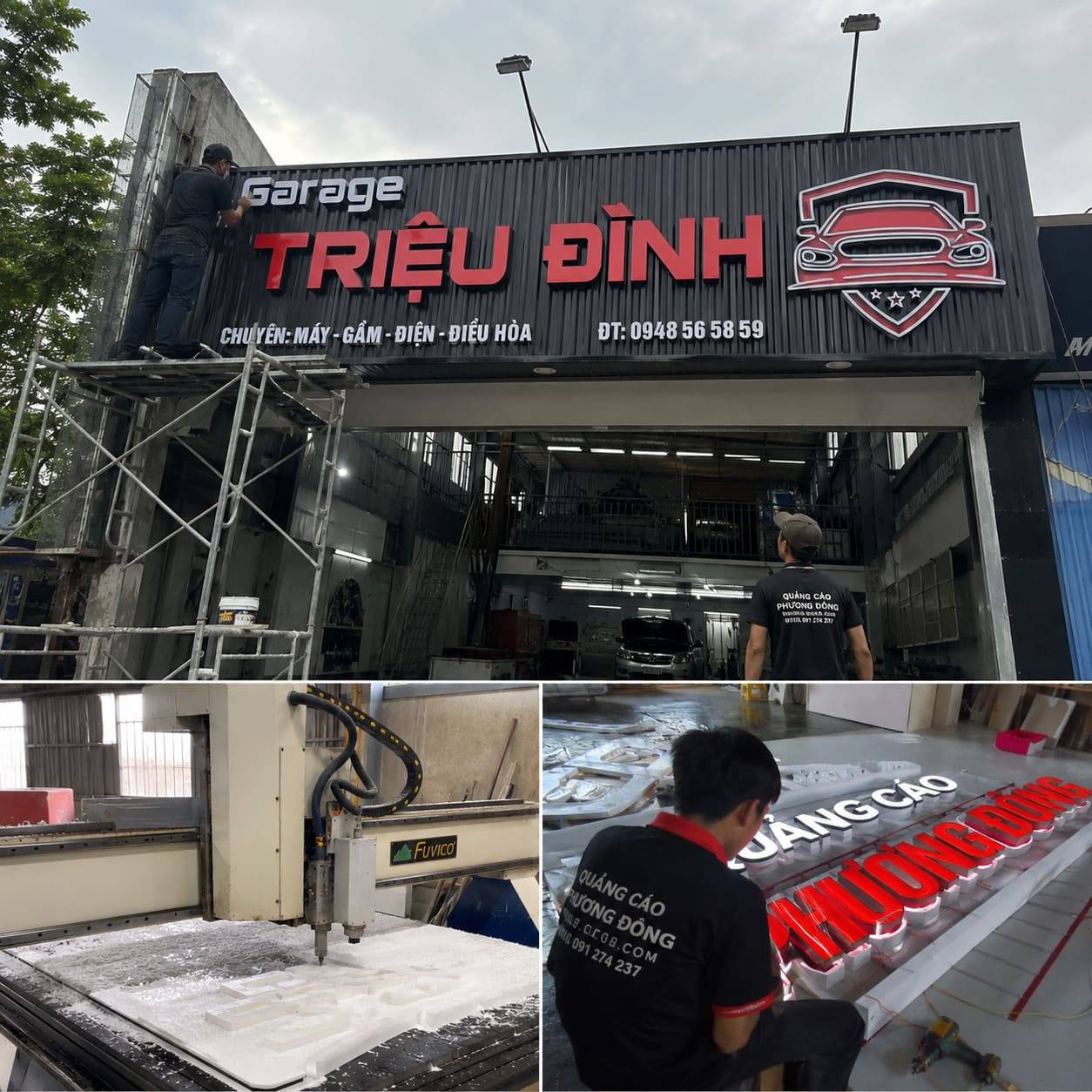 Quy trình tư vấn và thi công bảng hiệu garage chuyên nghiệp