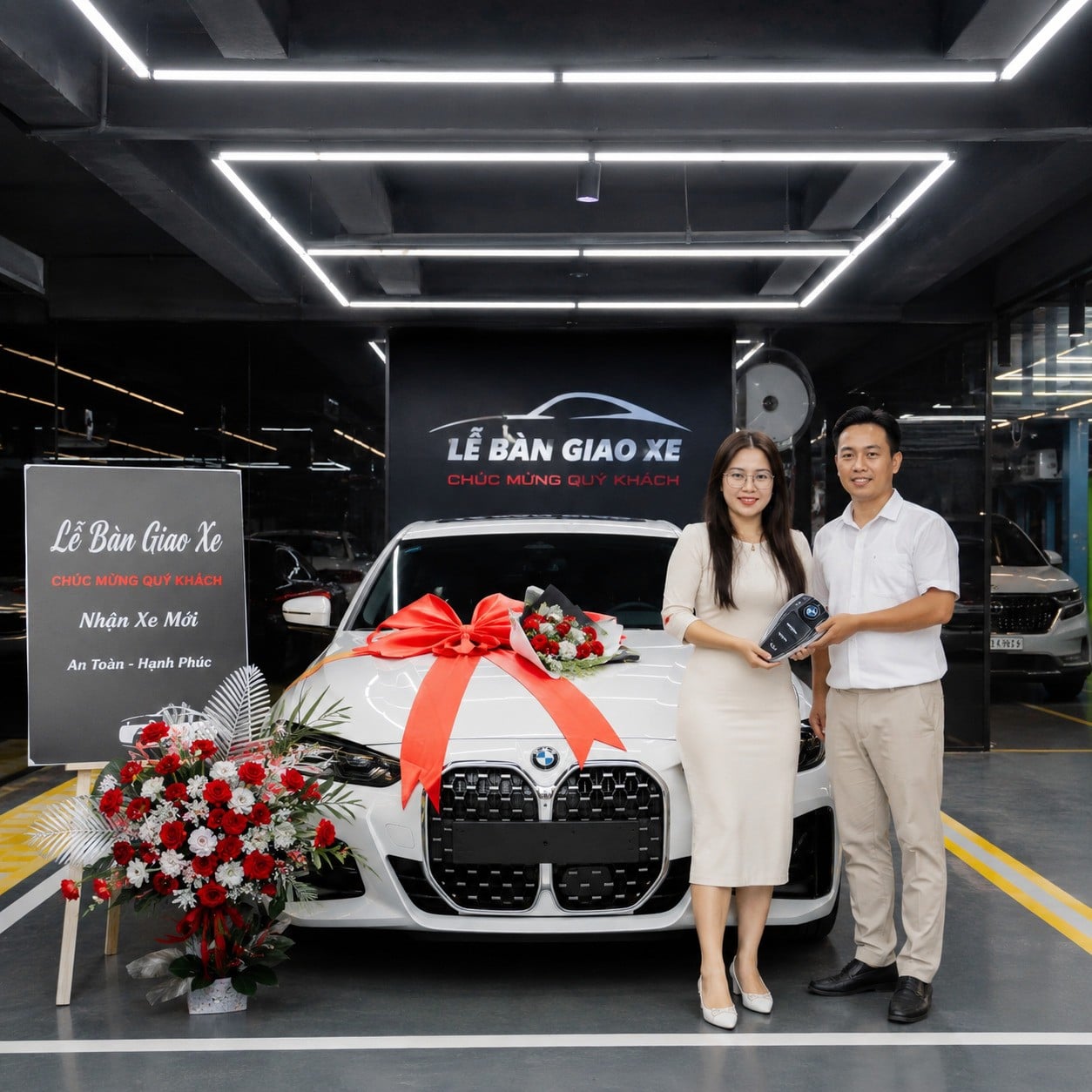 Thiết kế góc chụp lễ bàn giao xe