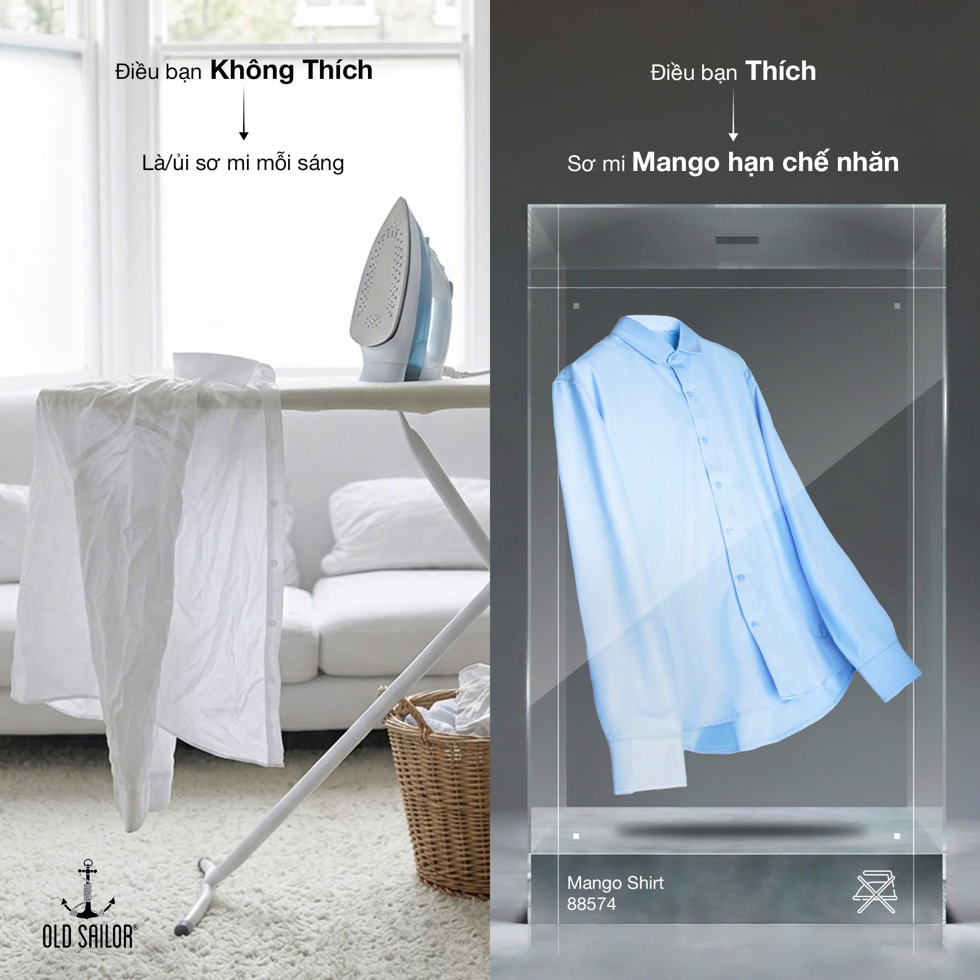Áo Sơ Mi Nam Mango Shirt – Hạn Chế Nhăn, Thoáng Mát, Dễ Phối Đồ