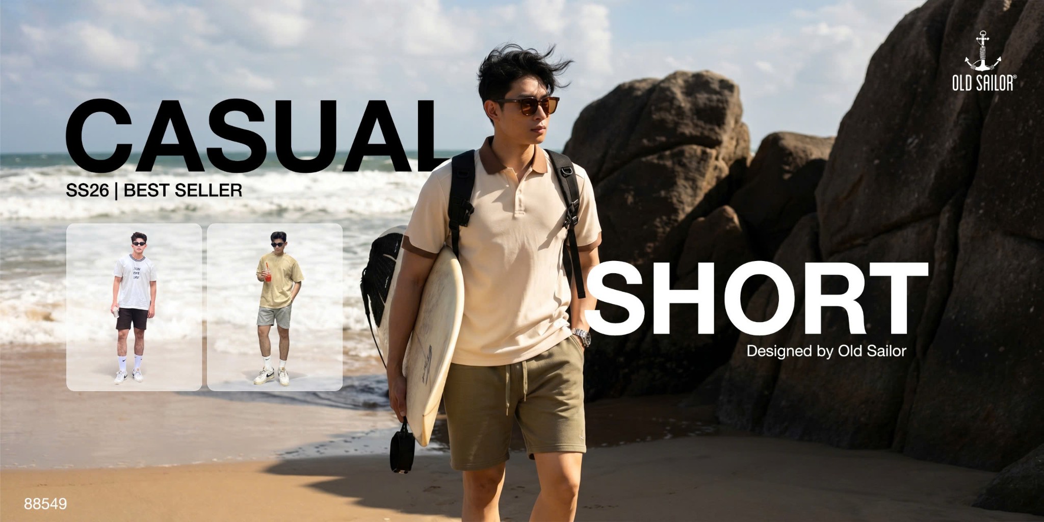 Quần Short Nam Casual Old Sailor 88549 – Dáng Trẻ Trung