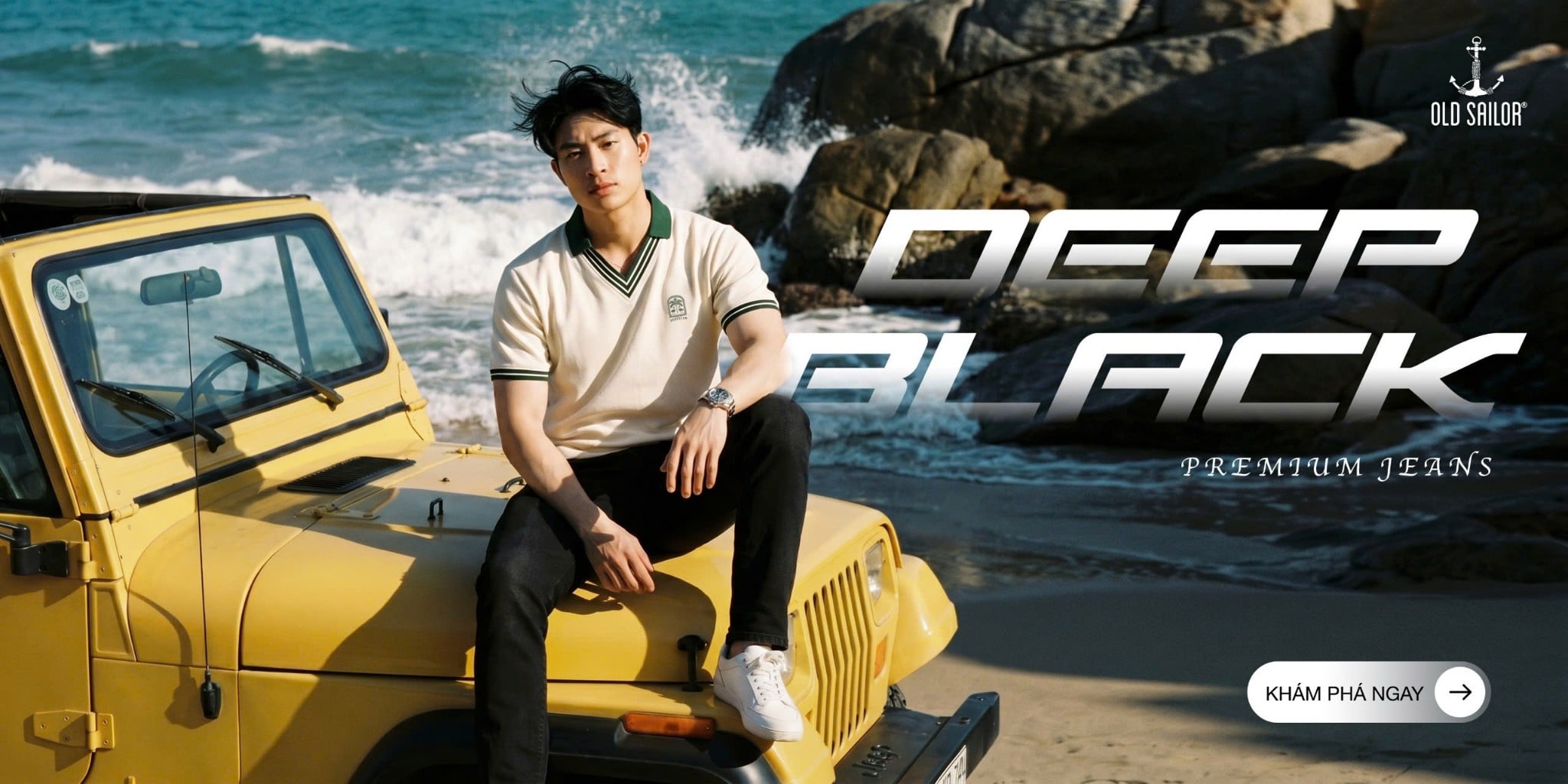 Deep Black Premium Jeans Old Sailor – Quần Jean Nam Đen Form Đẹp, Dễ Phối
